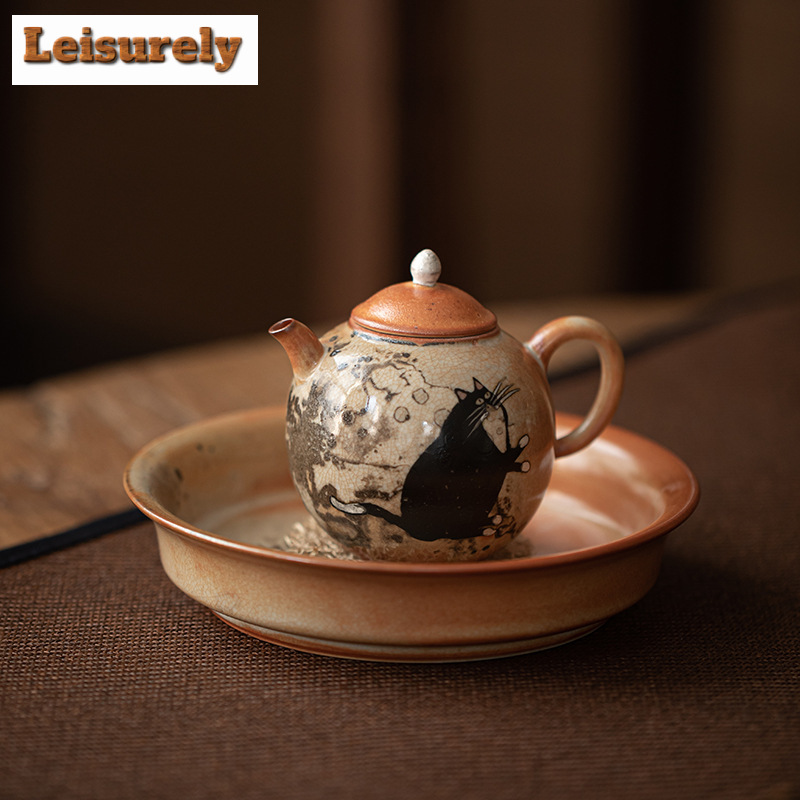 Chamomile Tea - 100ml 손으로 그린 ​​고양이 주전자 Retrogilded