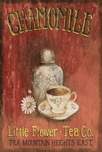 Chamomile Tea - 카모마일 차 광고, 복고풍 빈티지 스타일의