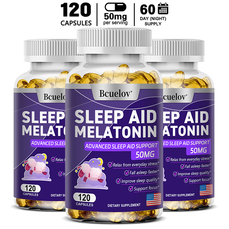 Herbal Supplement - 멜라토닌 25mg 캡슐 (L-테아닌, 구연산마그네슘, 천연