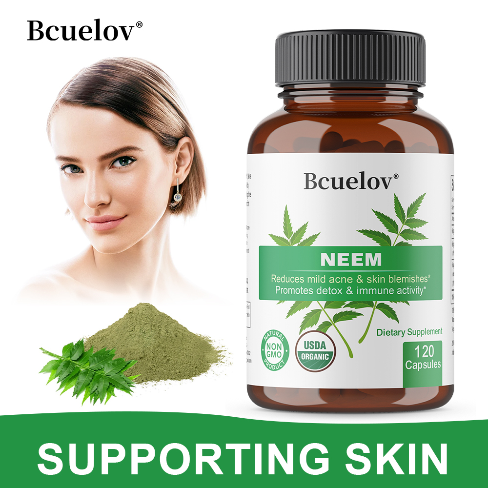 유기농 님잎 캡슐, 깨끗한 피부, 면역력, 소화 및 간 - Herbal Supplement 리뷰 및 가격