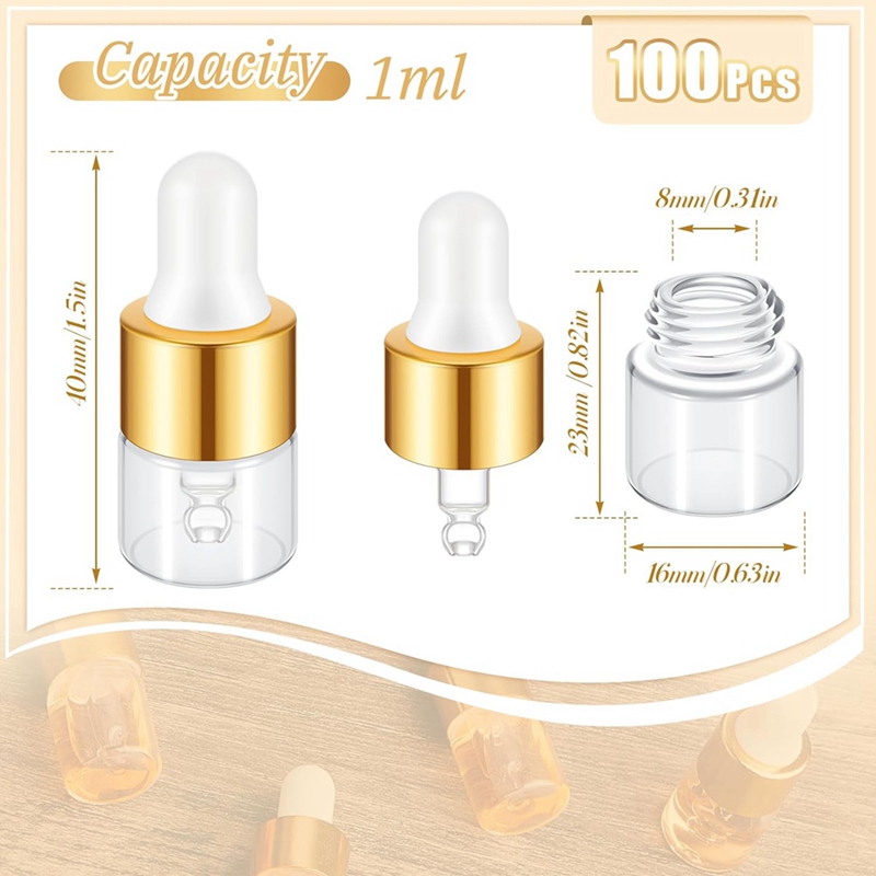 100Pcs 미니 유리 스포이드 병 대량 투명 에센셜  - Essential Oils 리뷰 및 가격